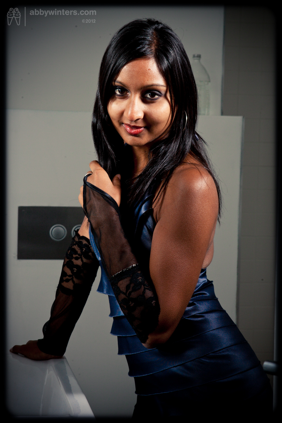 Brunette Indian Babe with Black Hair from Abby Winters in Bathroom - Image  Gallery #89607